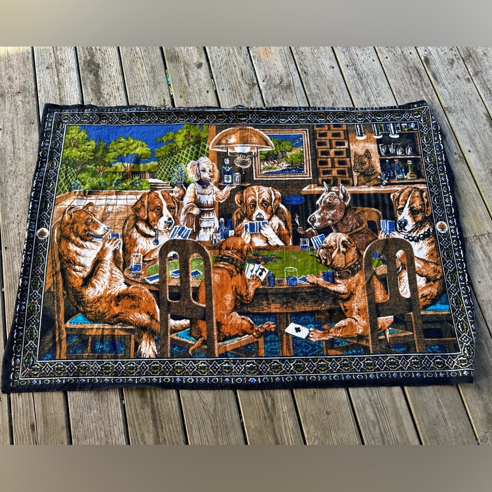 Vintage Dogs Playing Poker Wall Tapestry